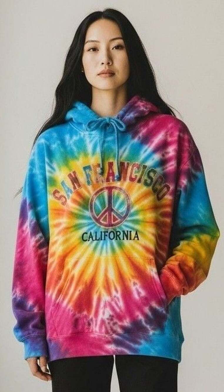 Dimco Apparel San Francisco Hoodie Size L Tie Dye Peace